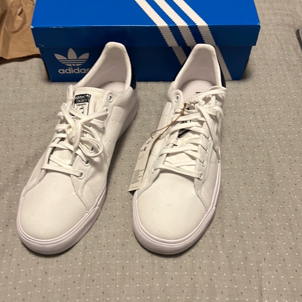 Brand New Sz 10 Men’s Adidas Stan Smith Vulc White Collegiate Navy w/ Box